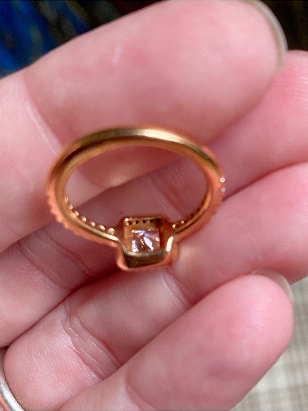 Pandora Rose Gold Ring with Clear Center Stone - Picture 6 of 6